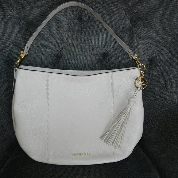 Michael Kors Brooke Large Leather Zip Hobo Shoulder Bag Soft Pink